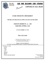 AIR FOR BASSOON AND STRINGS: Composed and Arranged by Alec Wilder, Prepared by Jeffrey Sultanof and Rob DuBoff: Jazz Lines Publications