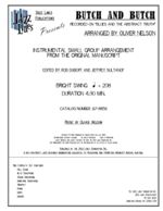 BUTCH AND BUTCH: Arranged by Oliver Nelson, Edited by Rob DuBoff and Jeffrey Sultanof: Jazz Lines Publications