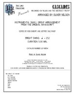 CASCADES: Arranged by Oliver Nelson, Edited by Rob DuBoff and Jeffrey Sultanof: Jazz Lines Publications
