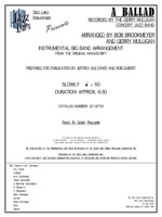 BALLAD, A: Arranged by Bob Brookmeyer and Gerry Mulligan, Prepared by Jeffrey Sultanof and Rob DuBoff: Jazz Lines Publications